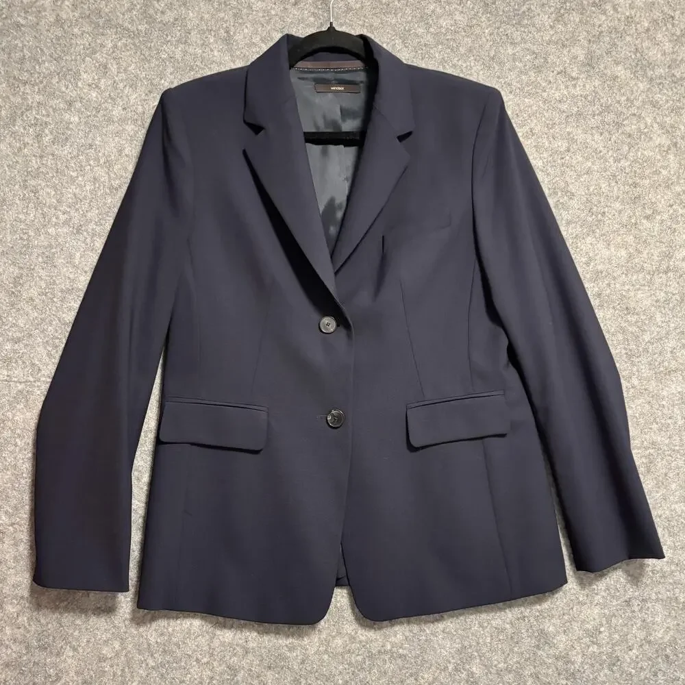 Windsor Blazer Mens Size 40 Navy Reda Flexo Wool Sport Coat Two Button Jacket